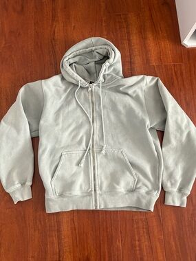 Brandy Melville Sage Green Zip-Up Hoodie